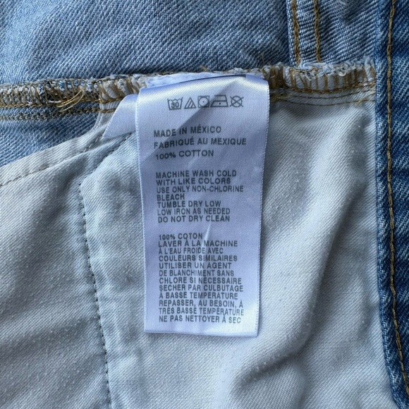 BDG Blue Distressed Jean Shorts with Frayed Hem - Picture 6 of 6